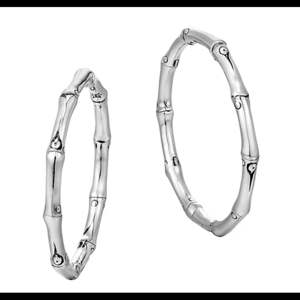 John Hardy bamboo med hoop brushed earrings